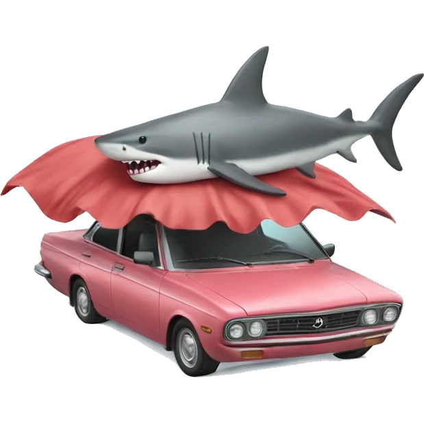 A shark on top of a moving car with a swimsuit on  emoji
