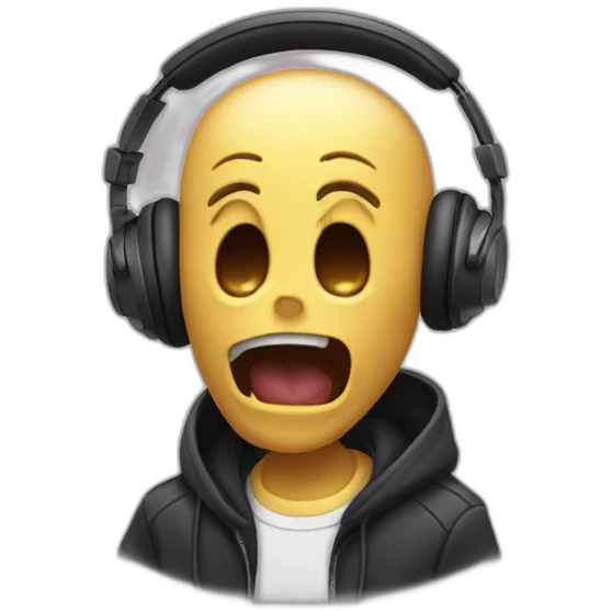 Scream being a DJ emoji