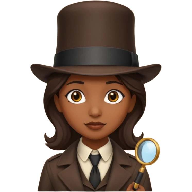  Brown Girl Detective with a tophat emoji