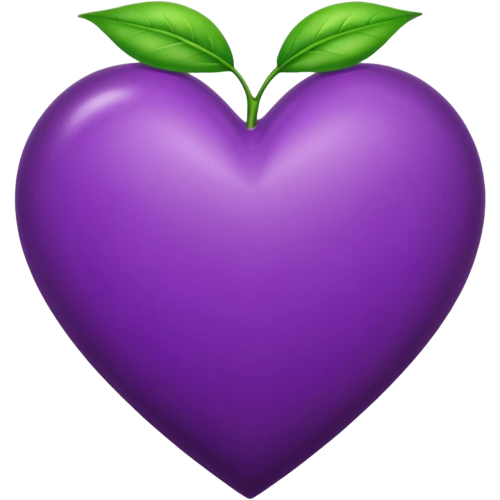 purple heart with a leaf emoji