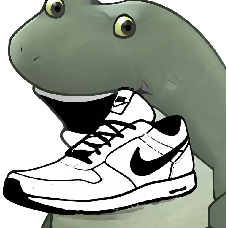 Tiburon con zapatillas nike emoji