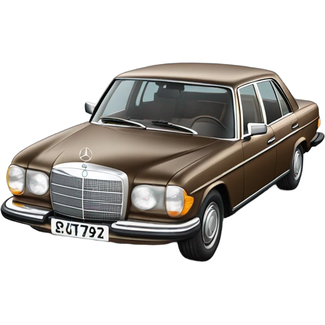 Brown 1970s Mercedes Saloon emoji