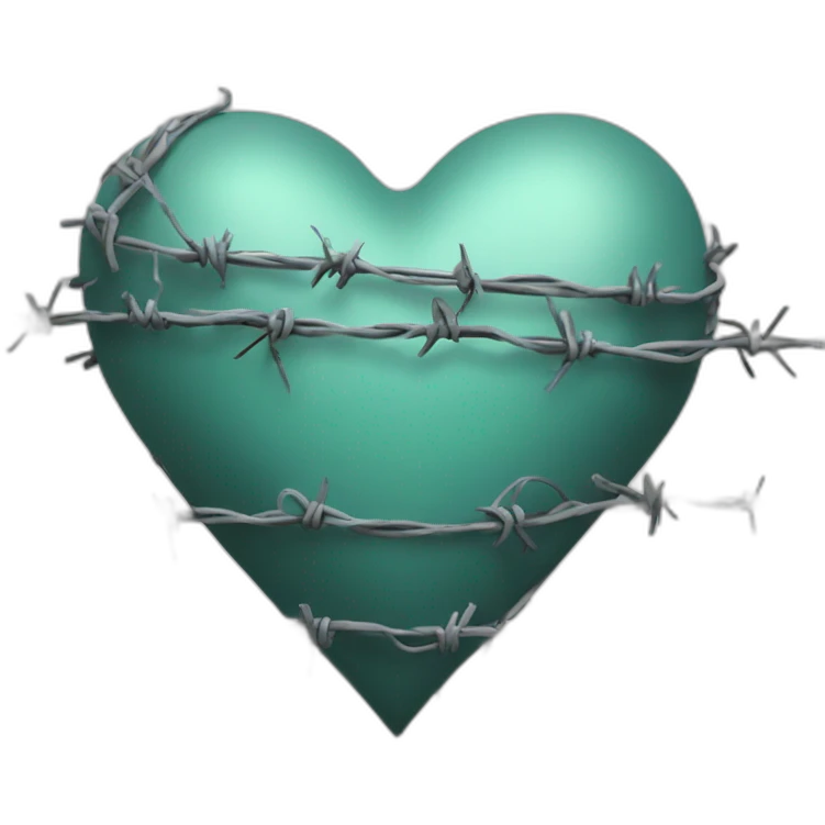 Broken heart with barbed wire emoji