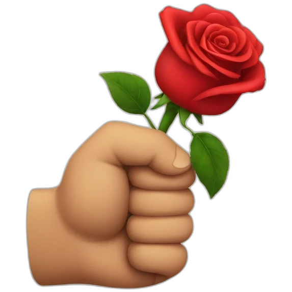 emoji fist holding rose emoji