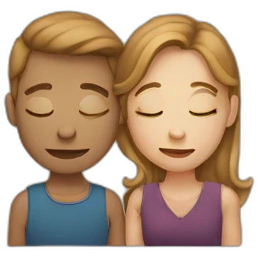 Deux personne qui se font un bisous emoji
