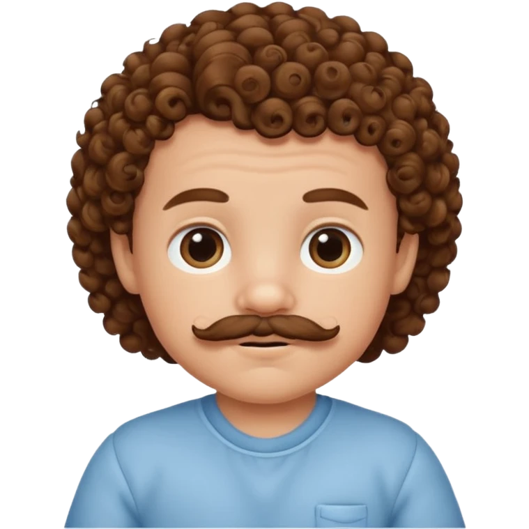 curly hair mustashed baby emoji