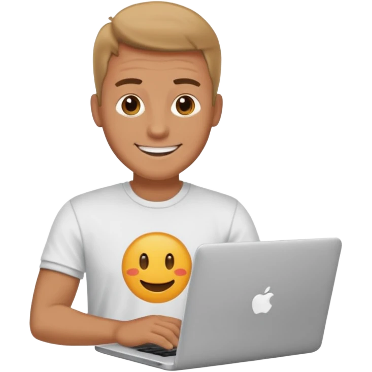 happy man on laptop emoji