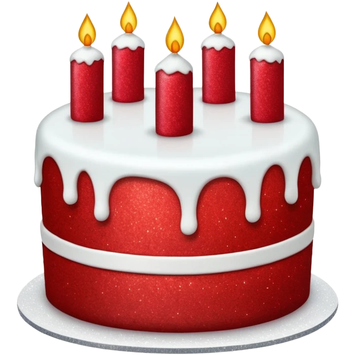 red glitter cake emoji