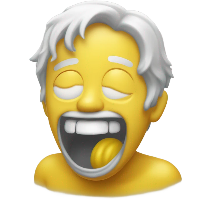 Emoji amarillo vomitando líquido amarillo pero feliz  emoji