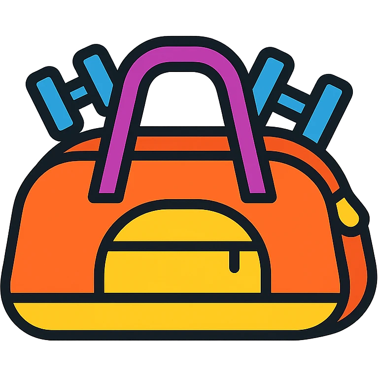 sportbag is full of dumbbells emoji