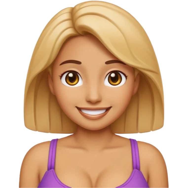 Naked female emoji with huge boobs emoji
