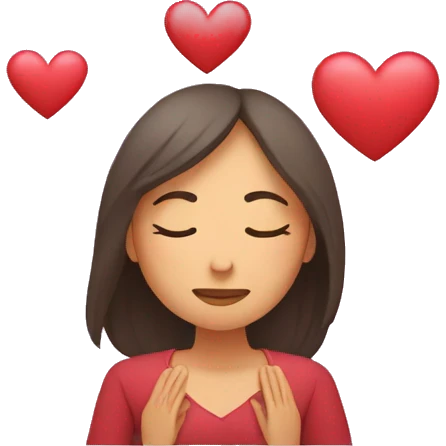 Meditación mujer sosteniendo un corazón   emoji