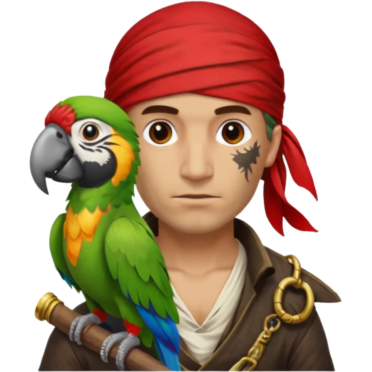 pirate and parrot emoji