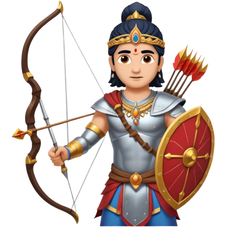 Arjun with Krishna in Mahabharata battle ground  emoji