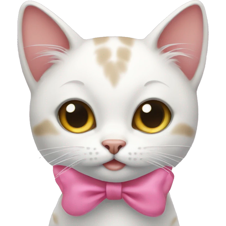Cat whit a pink bow emoji