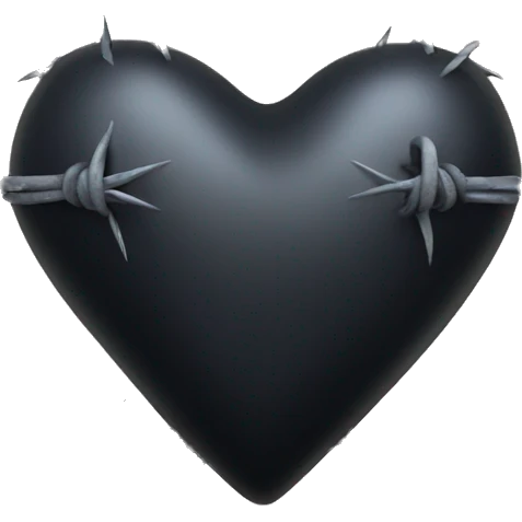 gothic heart with barbed wire emoji