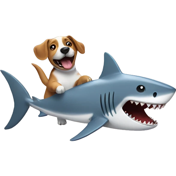 Dog dancing with a shark  emoji