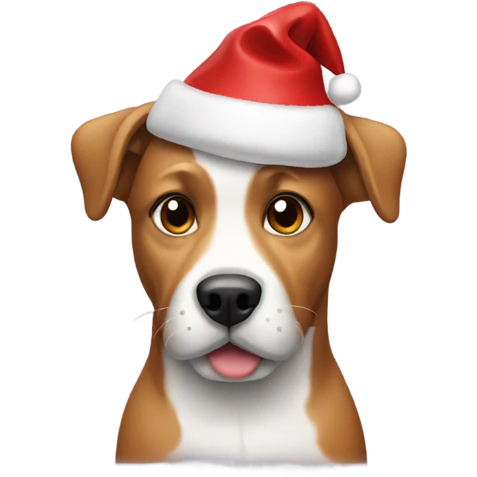 dog with christmas hat emoji