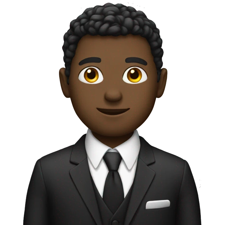 man with black and white suit emoji