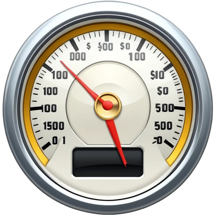 speedometer with a dollar coin in the center emoji