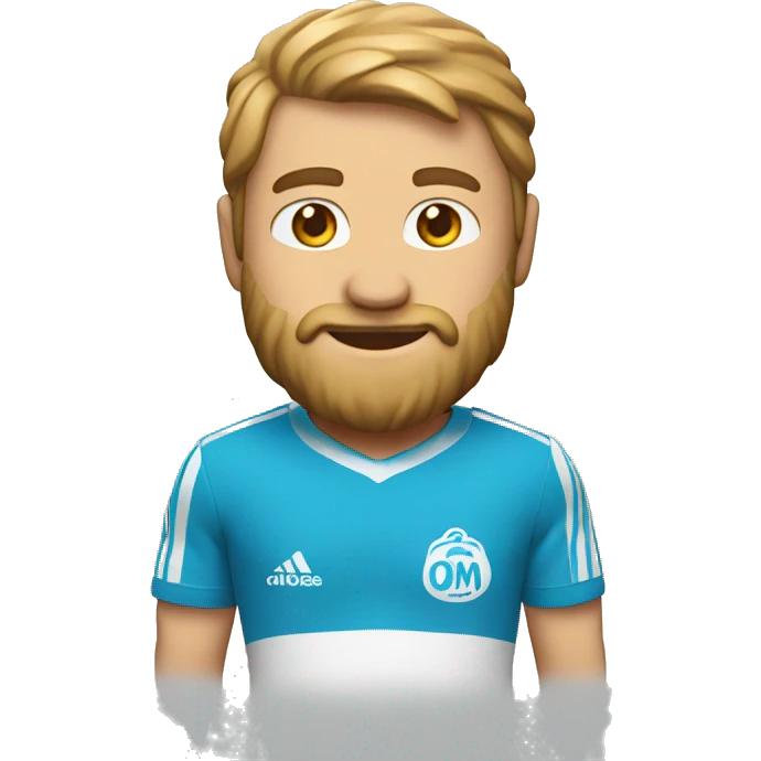 Un homme avec un t-shirt de l'OM emoji