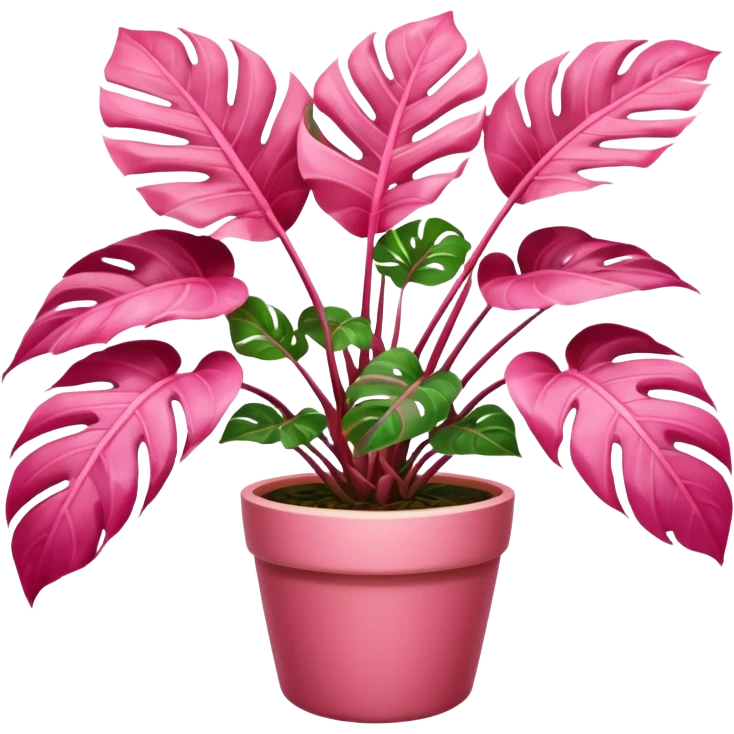 Pink philodendron plant emoji