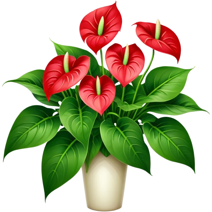 big bouquet Anthurium, luxuriant, stem, leaf emoji