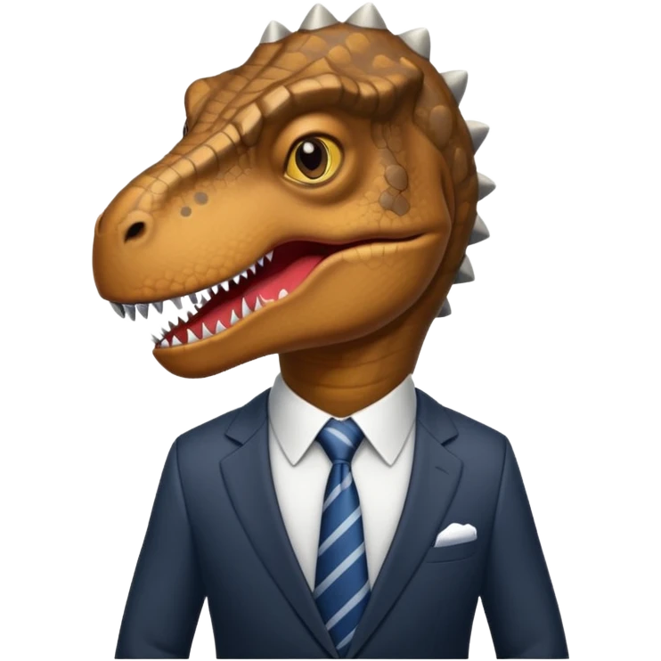 trex in business suit emoji