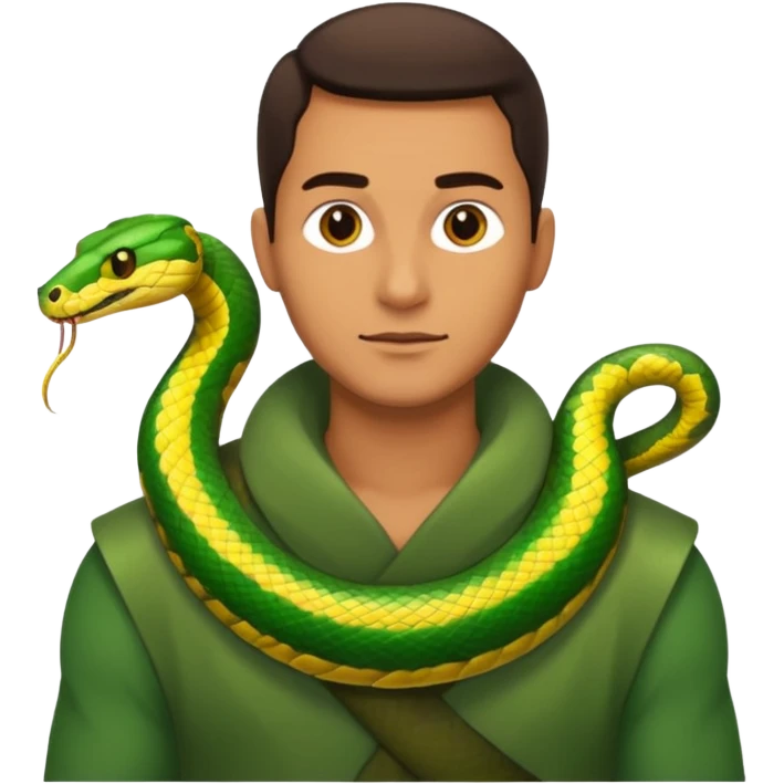 man with snake on shoulders emoji