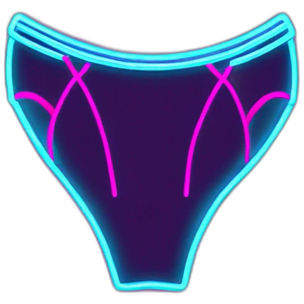 Sexy silhouette non-gender titillating lingerie neon sign emoji