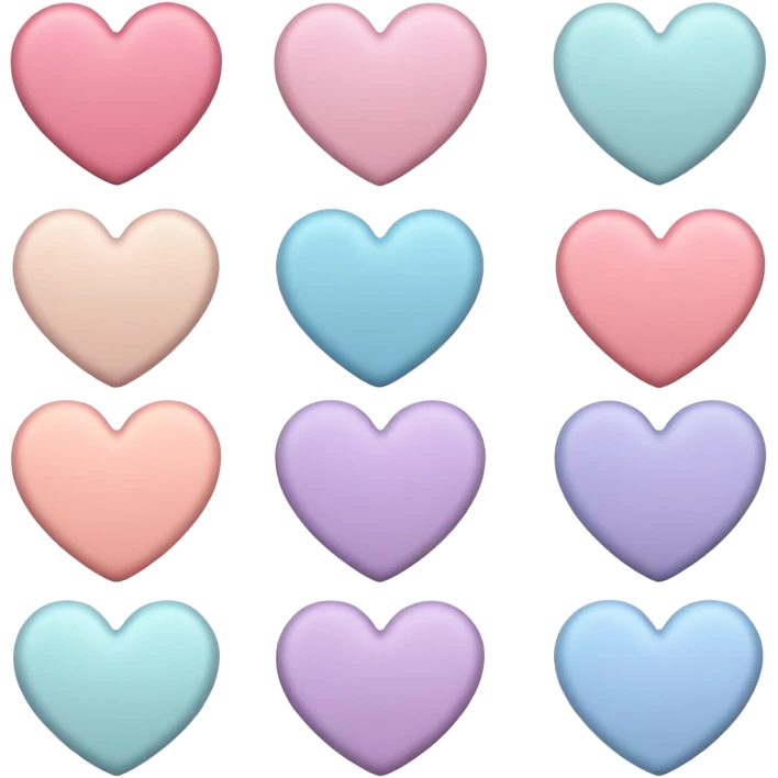 Make pastel colored hearts emoji