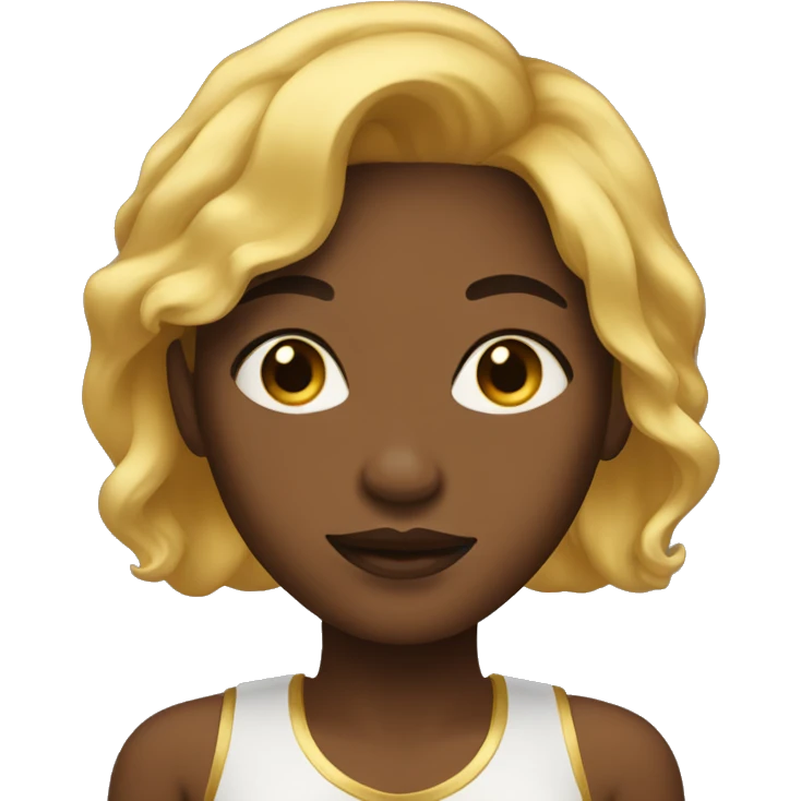 Black woman with gold hair emoji