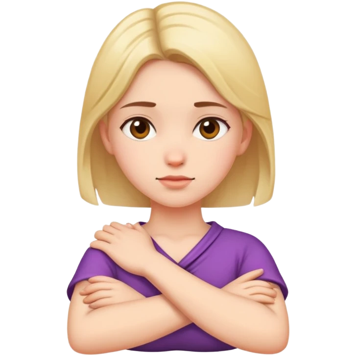 Girl crossed arms on neck emoji
