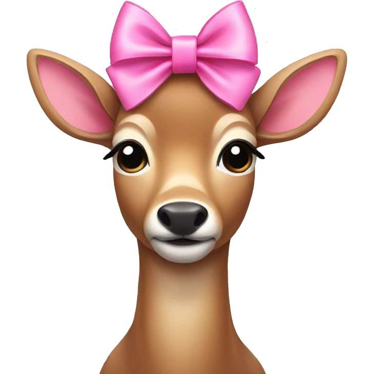 deer wearing a pink bow  emoji