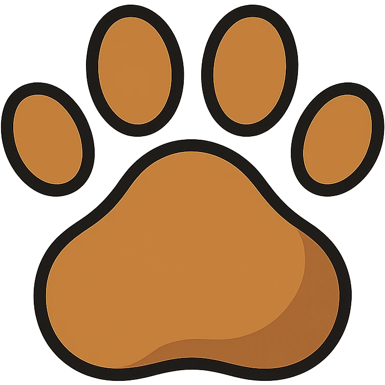 brown puppy paw print with shading emoji