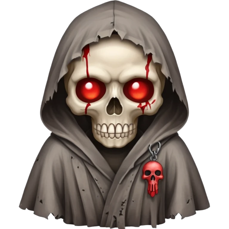skull with red eyes wearing a robe emoji