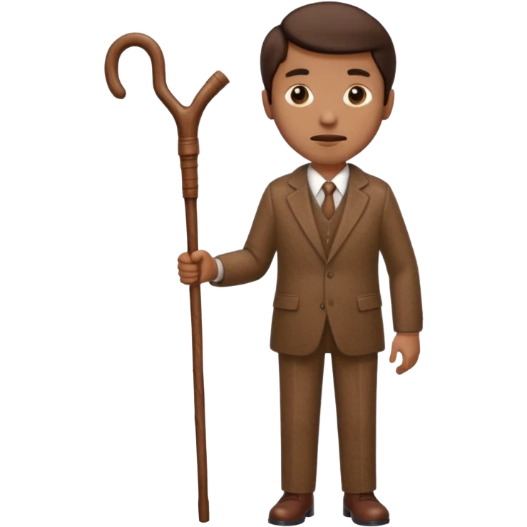 Just give me the clothes like a brown suit and a stick no peron wearing it  emoji
