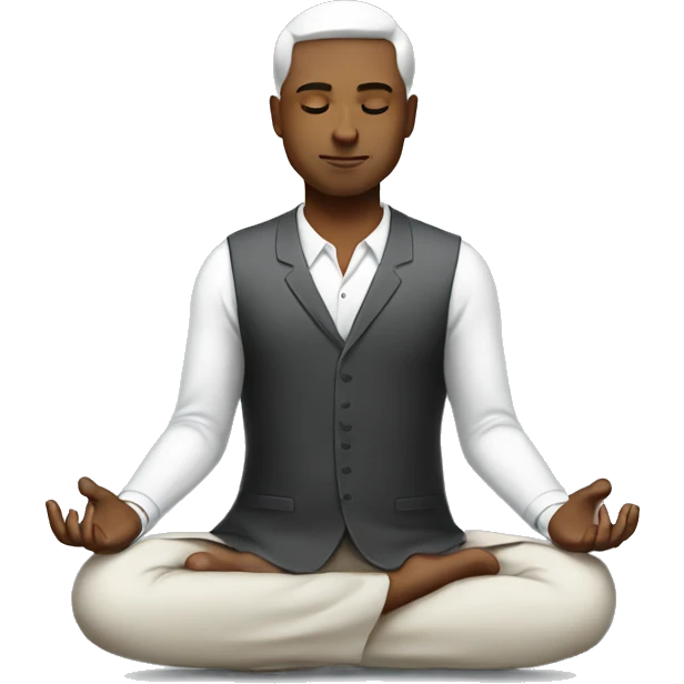 white business man meditating emoji