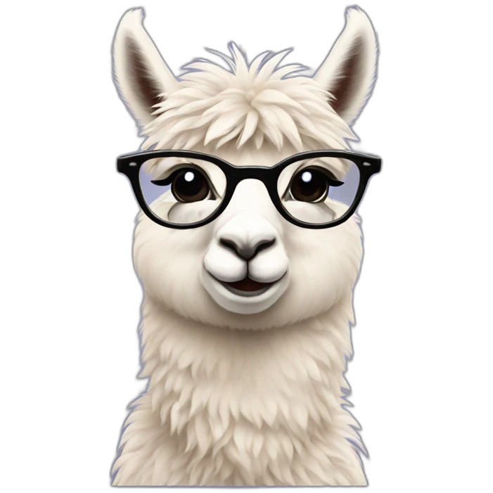 Baby Llama in glasses emoji