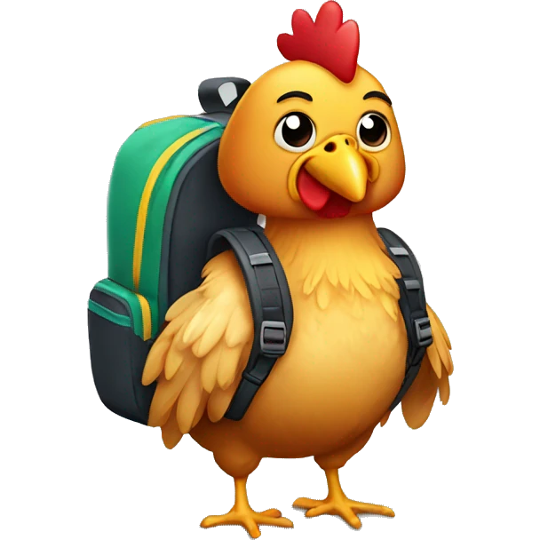 chicken with a backpack emoji