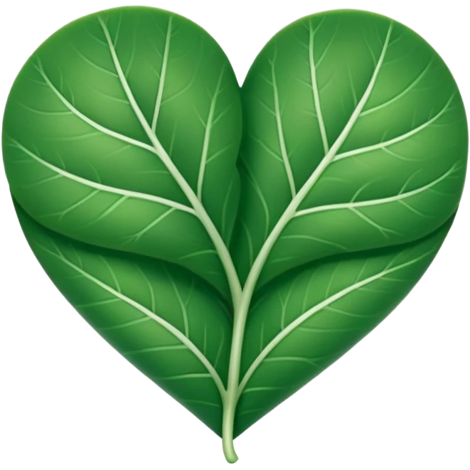  "A minimalist, stylized heart-shaped green leaf with a gentle, curved white bandage or ribbon wrapped around the center. The design should look warm and nurturing. Flat, clean emoji style for natural healing. Transparent background." emoji
