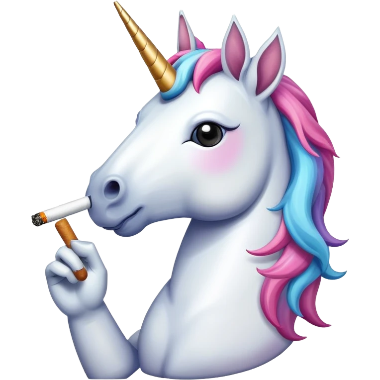 Unicorn smoking emoji