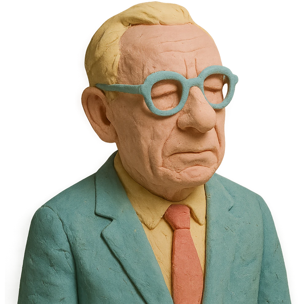 Merleau-Ponty in claymation style, pastel colors emoji