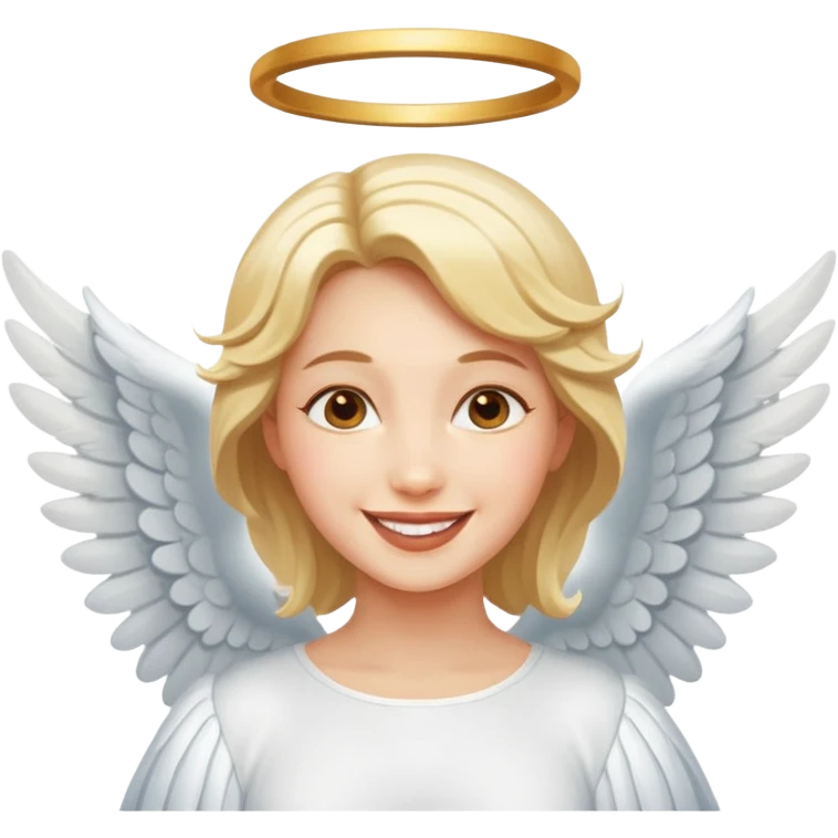 Female angel with wings joyful emoji
