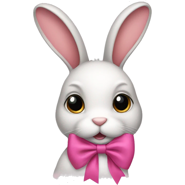 Bunny wearing a pink bow emoji
