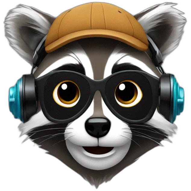 dj racoon emoji