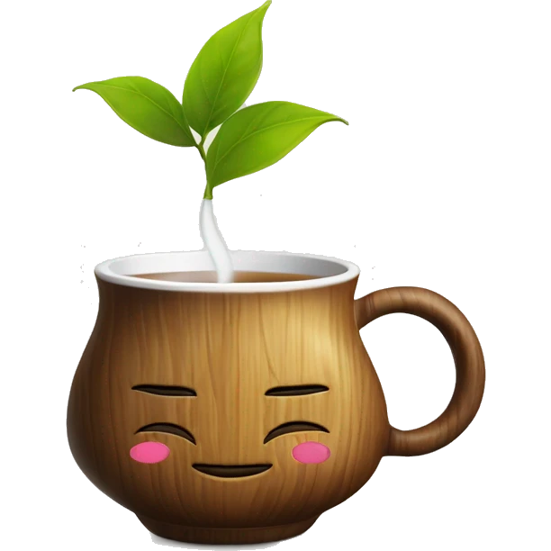DRINK TEA ZEN YOGA SLELF-LOVE WOOD emoji