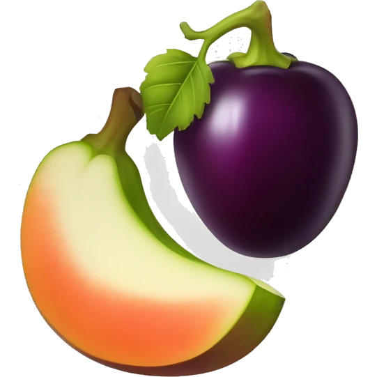 Kirschen, Aubergine und Pfirsich emoji