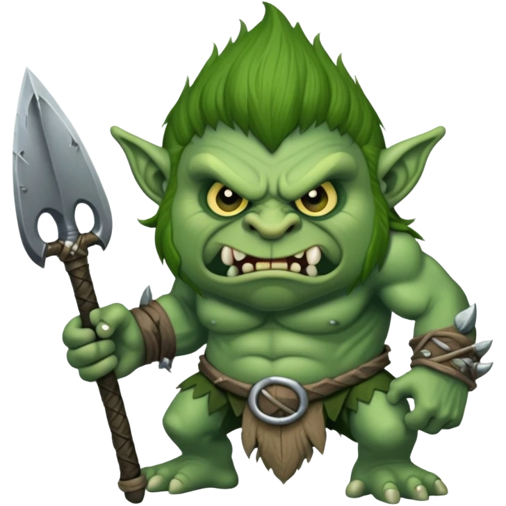 troll with club weapon emoji