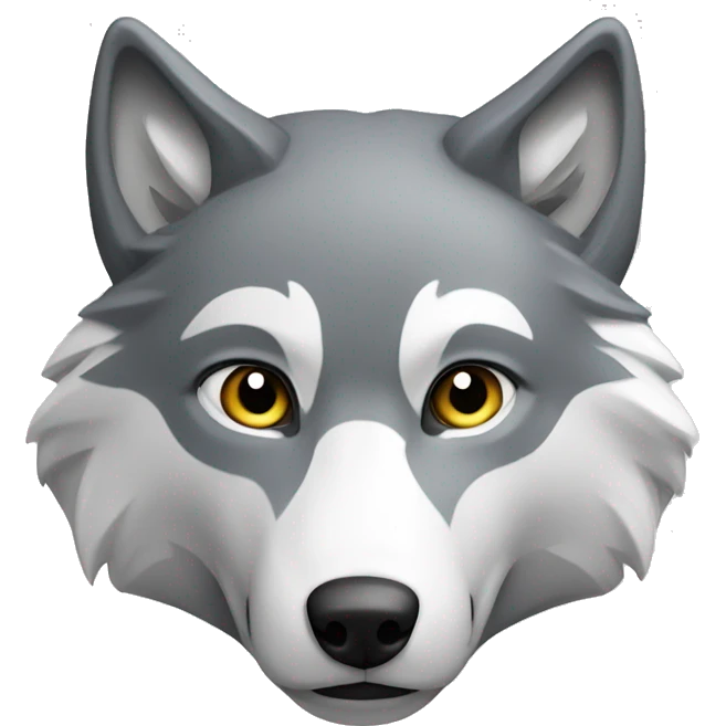 a grey and white wolf head emoji
